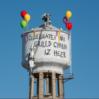 Outdoor advertising concept for Chick-fil-A - Atlanta Water Tower 