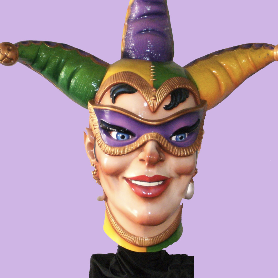 7 Foot Female Jester Head Prop Rental