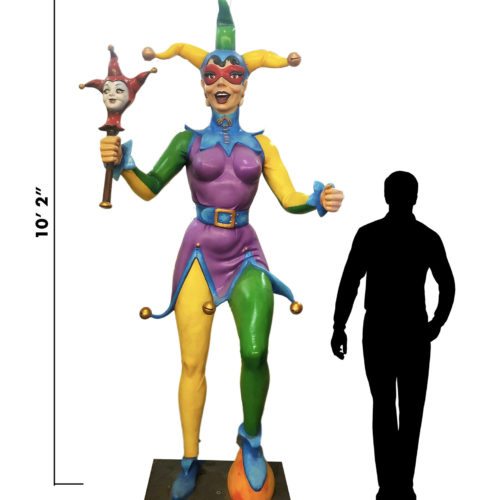 Female Mardi Gras Jester Prop - over 9 feet tall