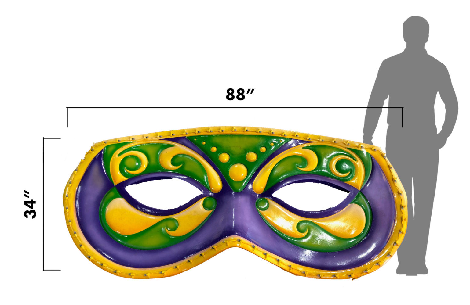 Rounded Mardi Gras Mask - Kern Studios